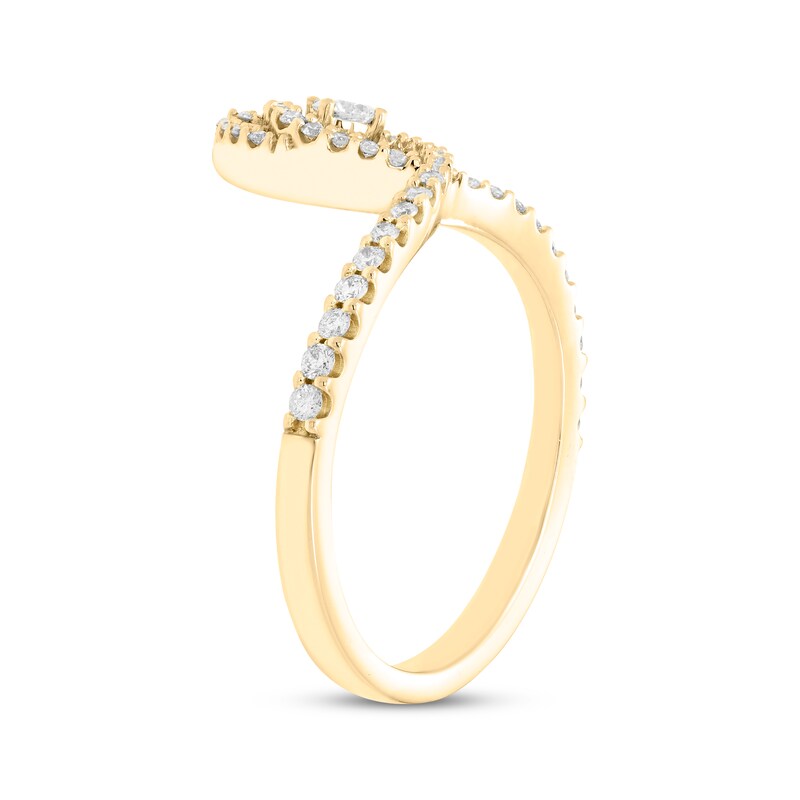 Main Image 2 of Love Entwined Round-Cut Diamond Fashion Ring 1/3 ct tw 10K Yellow Gold