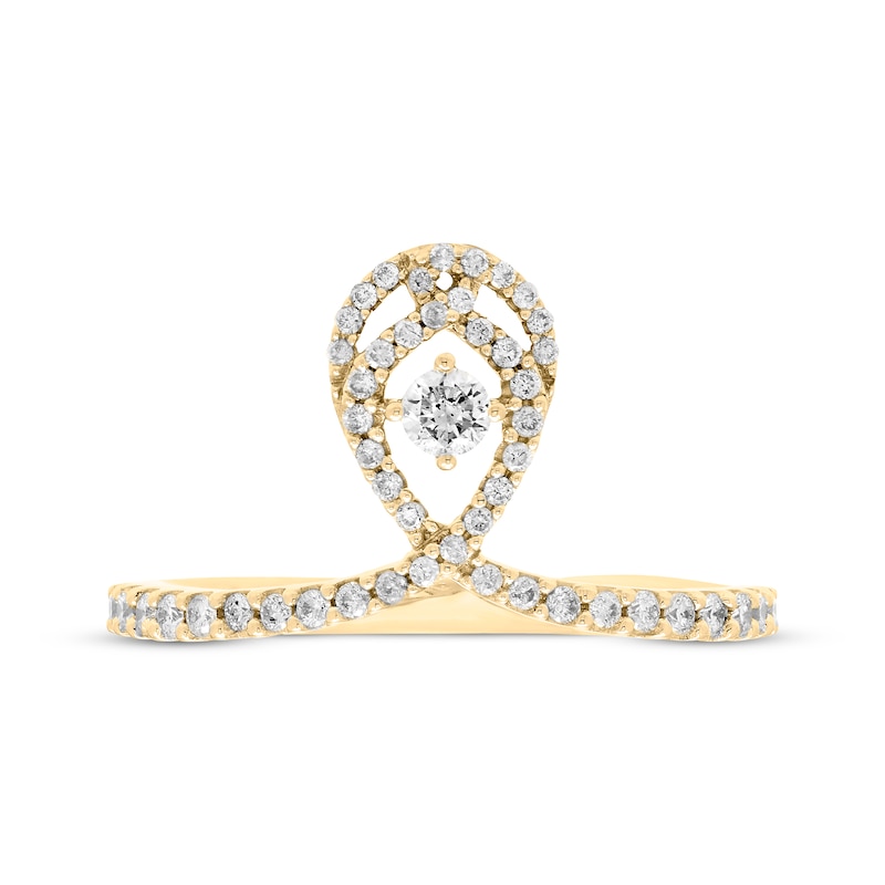 Main Image 3 of Love Entwined Round-Cut Diamond Fashion Ring 1/3 ct tw 10K Yellow Gold