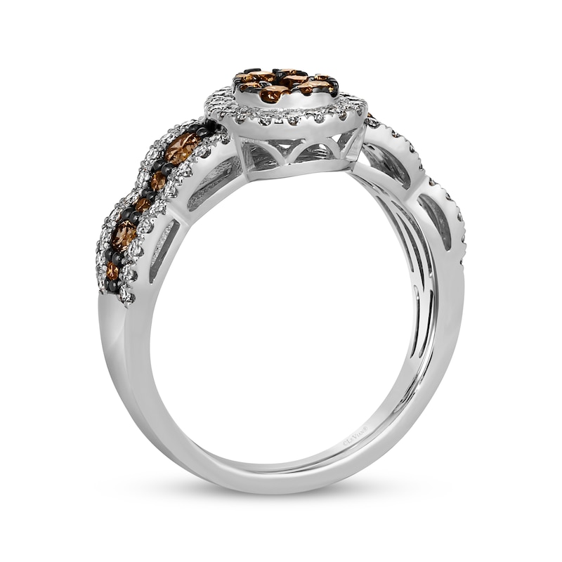 Main Image 3 of Le Vian Chocolate Waterfall Diamond Ring 1 ct tw 14K Vanilla Gold