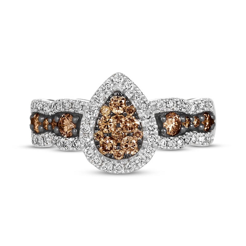 Main Image 4 of Le Vian Chocolate Waterfall Diamond Ring 1 ct tw 14K Vanilla Gold