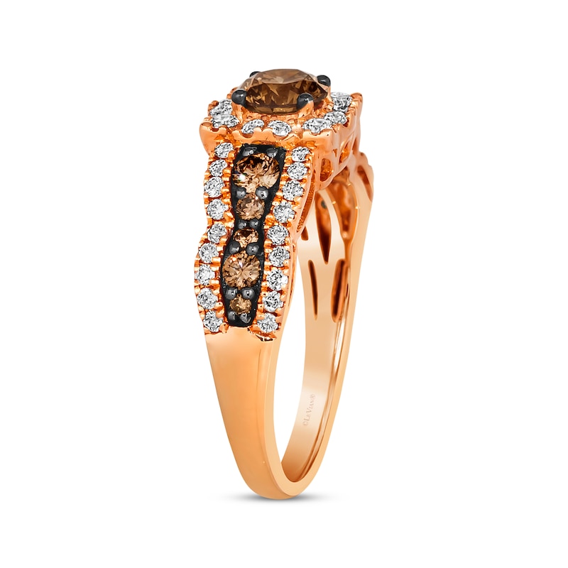 Le Vian Chocolate Waterfall Diamond Ring 1-1/5 ct tw 14K Strawberry Gold