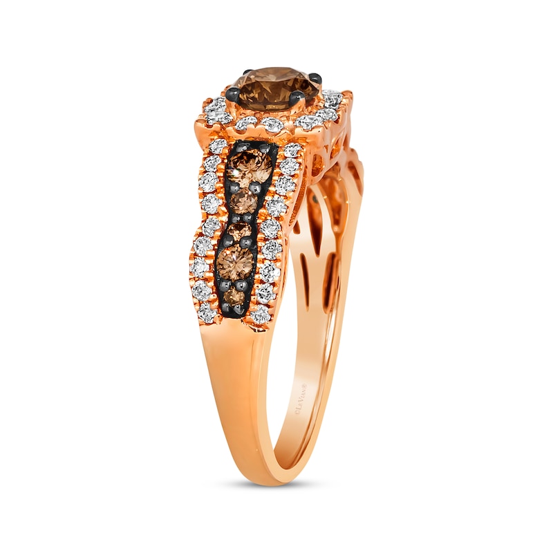 Main Image 2 of Le Vian Chocolate Waterfall Diamond Ring 1-1/5 ct tw 14K Strawberry Gold