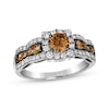 Thumbnail Image 1 of Le Vian Chocolate Waterfall Diamond Ring 1-1/5 ct tw 14K Vanilla Gold