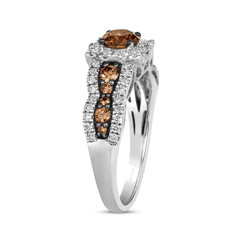 Main Image 2 of Le Vian Chocolate Waterfall Diamond Ring 1-1/5 ct tw 14K Vanilla Gold