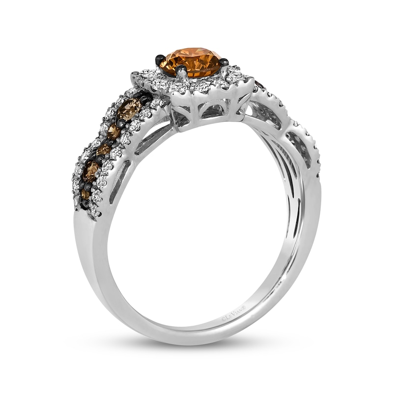Main Image 3 of Le Vian Chocolate Waterfall Diamond Ring 1-1/5 ct tw 14K Vanilla Gold