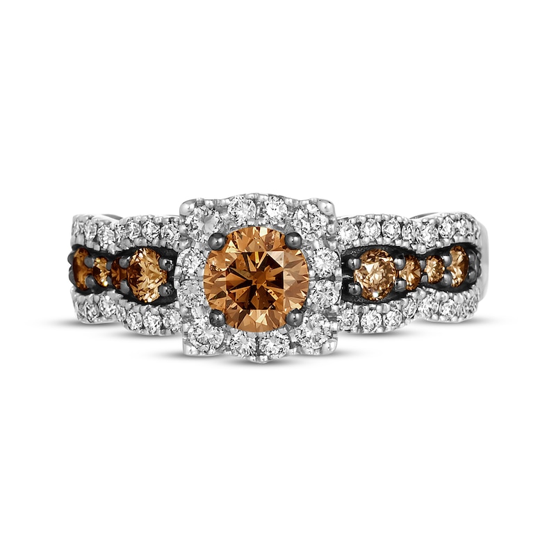 Main Image 4 of Le Vian Chocolate Waterfall Diamond Ring 1-1/5 ct tw 14K Vanilla Gold