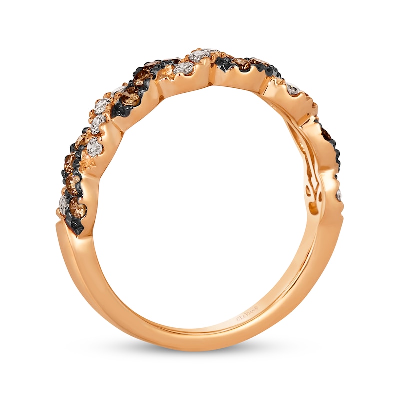 Main Image 3 of Le Vian Chocolate Twist Diamond Ring 1/2 ct tw 14K Strawberry Gold