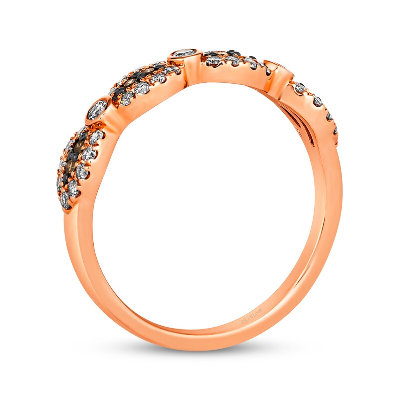 Main Image 3 of Le Vian Chocolate Waterfall Diamond Ring 3/8 ct tw 14K Strawberry Gold