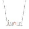 Thumbnail Image 1 of Disney Treasures The Aristocats Amour Round-Cut Diamond Necklace 1/10 ct tw Sterling Silver & 10K Rose Gold 18&quot;