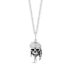 Men’s Disney Treasures Pirates of the Caribbean Black & White Diamond Skull Necklace 1/8 ct tw Sterling Silver 18”