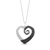 Disney Treasures The Nightmare Before Christmas Black & White Diamond Heart Necklace 1/2 ct tw Sterling Silver 17"