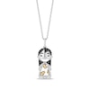 Thumbnail Image 1 of Disney Treasures Lilo & Stitch Round-Cut Black & White Diamond Necklace 1/6 ct tw Sterling Silver & 10K Yellow Gold 19&quot;