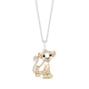 Thumbnail Image 0 of Disney Treasures The Lion King "Simba" Black & White Diamond Necklace 1/8 ct tw Sterling Silver & 10K Yellow Gold
