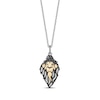 Thumbnail Image 1 of Disney Treasures The Lion King “Scar” White & Black Round-Cut Diamond Necklace 1/6 ct tw Sterling Silver & 10K Yellow Gold 19”