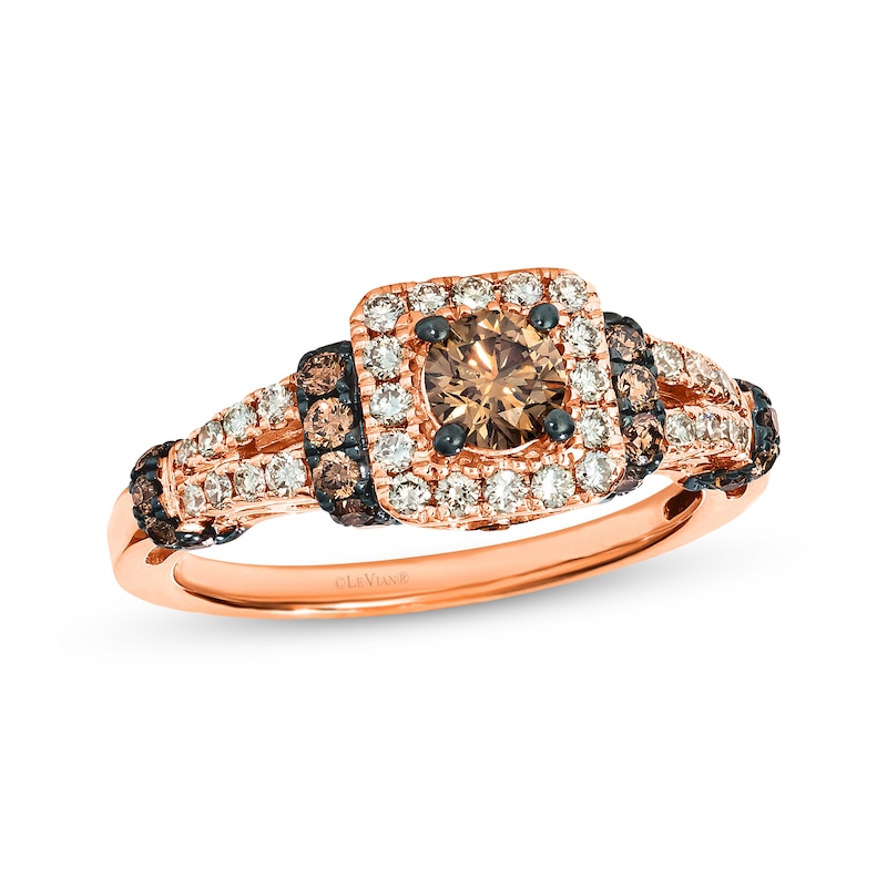 Main Image 1 of Le Vian Chocolate Diamond Ring 1 ct tw 14K Strawberry Gold