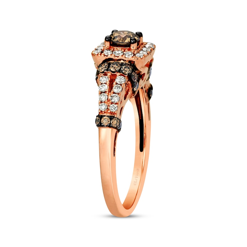 Main Image 2 of Le Vian Chocolate Diamond Ring 1 ct tw 14K Strawberry Gold