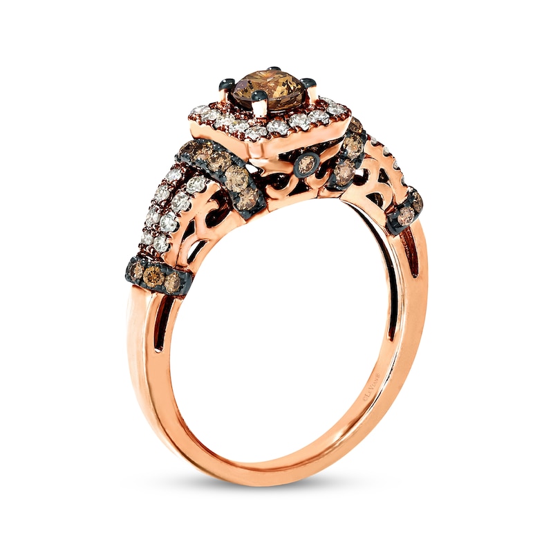 Main Image 3 of Le Vian Chocolate Diamond Ring 1 ct tw 14K Strawberry Gold