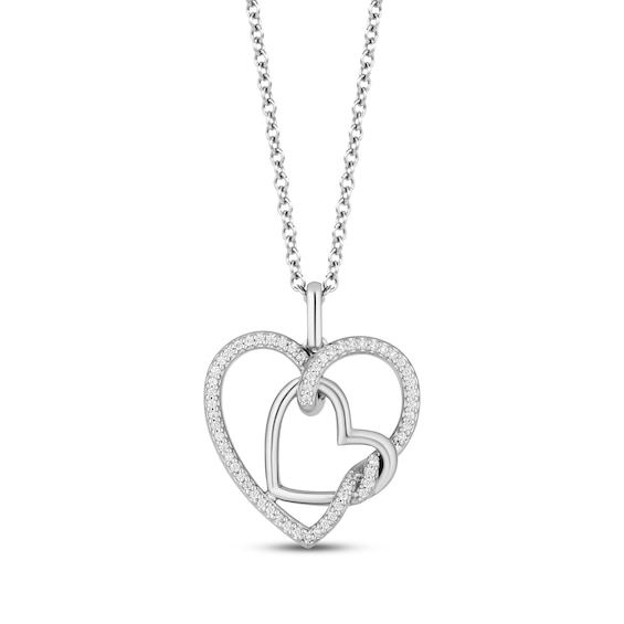 Kay Hallmark Diamonds Entwined Hearts Necklace 1/6 ct tw Sterling Silver 18”