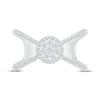 Thumbnail Image 2 of Round-Cut Multi-Diamond Center Orbit Ring 1/3 ct tw 10K White Gold
