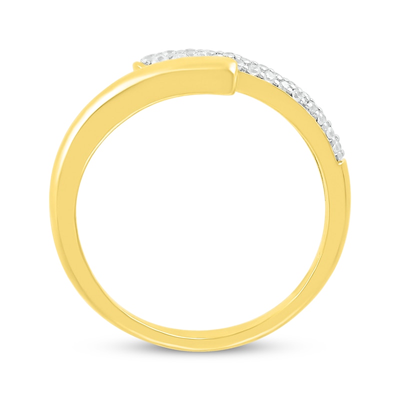 Main Image 2 of Round-Cut Diamond Ribbon Ring 1/5 ct tw 10K Yellow Gold
