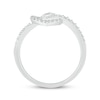 Thumbnail Image 3 of Round-Cut Diamond Heart Twist Ring 1/4 ct tw 10K White Gold