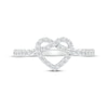 Thumbnail Image 4 of Round-Cut Diamond Heart Twist Ring 1/4 ct tw 10K White Gold
