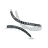 Thumbnail Image 4 of Round-Cut Black & White Diamond Curved Deconstructed Bypass Ring 1/3 ct tw Sterling Silver