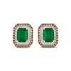 Thumbnail Image 1 of Le Vian Emerald-Cut Emerald Stud Earrings 7/8 ct tw Diamonds 14K Two-Tone Gold