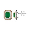 Thumbnail Image 2 of Le Vian Emerald-Cut Emerald Stud Earrings 7/8 ct tw Diamonds 14K Two-Tone Gold