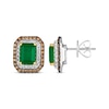 Thumbnail Image 3 of Le Vian Emerald-Cut Emerald Stud Earrings 7/8 ct tw Diamonds 14K Two-Tone Gold