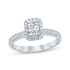 Thumbnail Image 1 of Now + Forever Vintage-Style Princess & Round-Cut Multi-Diamond Center Engagement Ring 1/2 ct tw 14K White Gold