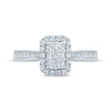 Thumbnail Image 3 of Now + Forever Vintage-Style Princess & Round-Cut Multi-Diamond Center Engagement Ring 1/2 ct tw 14K White Gold