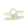 Round-Cut Diamond Cushion-Shaped Double-Band Ring 1/10 ct tw 10K Yellow Gold
