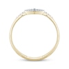 Round-Cut Diamond Cushion-Shaped Double-Band Ring 1/10 ct tw 10K Yellow Gold