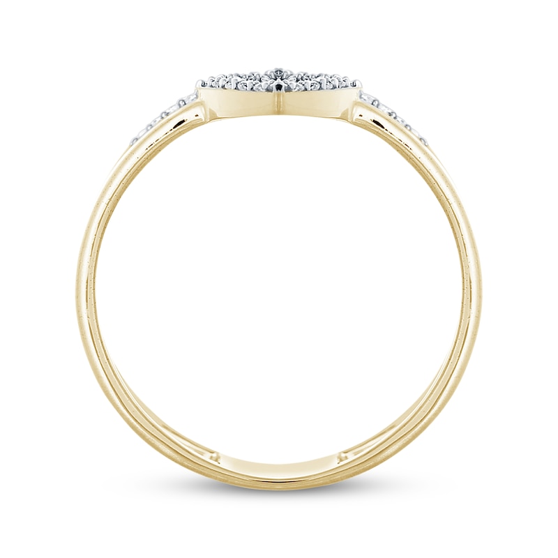 Round-Cut Diamond Cushion-Shaped Double-Band Ring 1/10 ct tw 10K Yellow Gold