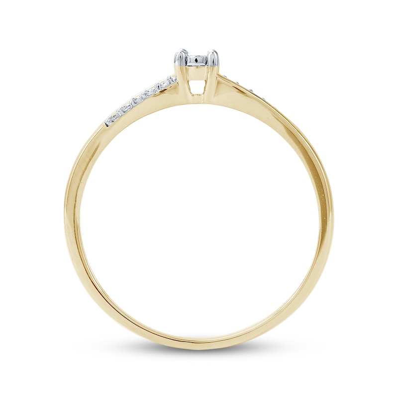 Main Image 2 of Diamond Curved Shank Promise Ring 1/20 ct tw 10K Yellow Gold