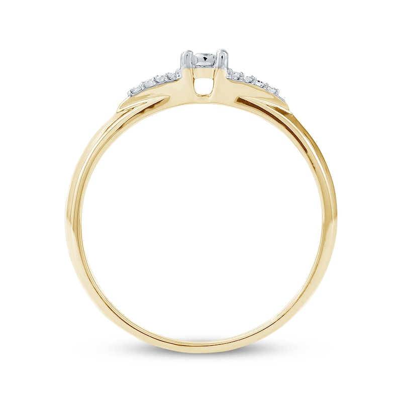Main Image 2 of Diamond Chevron Sides Promise Ring 1/20 ct tw 10K Yellow Gold