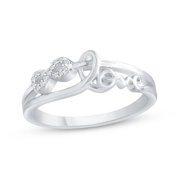 Diamond Infinity "Love" Promise Ring 1/20 ct tw 10K White Gold