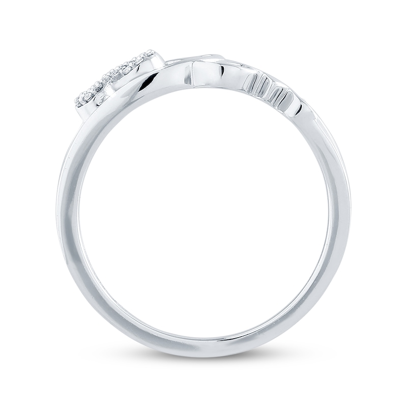 Main Image 2 of Diamond Infinity &quot;Love&quot; Promise Ring 1/20 ct tw 10K White Gold