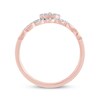 Thumbnail Image 2 of Diamond Stackable Floral Two-Row Promise Ring 1/8 ct tw 10K Rose Gold