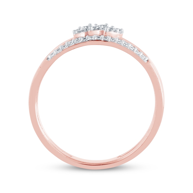 Main Image 2 of Diamond Stackable Two-Row Promise Ring 1/8 ct tw 10K Rose Gold
