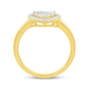 Thumbnail Image 3 of Baguette & Round-Cut Diamond Heart Halo Ring 1/4 ct tw 10K Yellow Gold