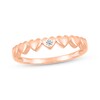 Thumbnail Image 1 of Round-Cut Diamond Accent Solitaire Heart Ring 10K Rose Gold