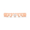 Thumbnail Image 4 of Round-Cut Diamond Accent Solitaire Heart Ring 10K Rose Gold