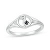 Thumbnail Image 1 of Black & White Diamond Yin-Yang Open Ring 1/20 ct tw Sterling Silver
