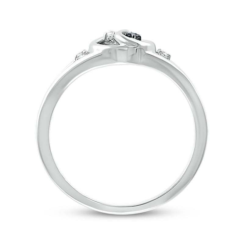 Main Image 3 of Black & White Diamond Yin-Yang Open Ring 1/20 ct tw Sterling Silver