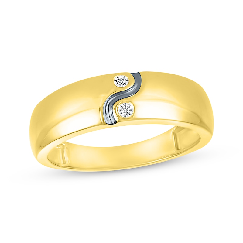 Main Image 1 of Men’s Diamond Yin-Yang Band 1/20 ct tw 10K Yellow Gold
