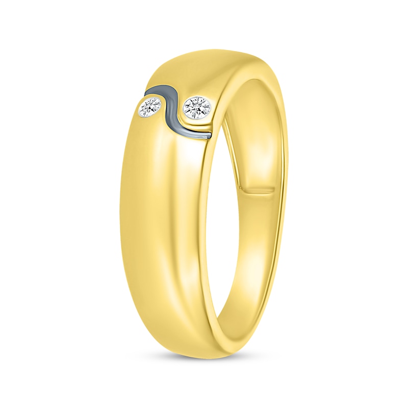 Main Image 2 of Men’s Diamond Yin-Yang Band 1/20 ct tw 10K Yellow Gold