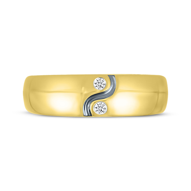 Main Image 4 of Men’s Diamond Yin-Yang Band 1/20 ct tw 10K Yellow Gold