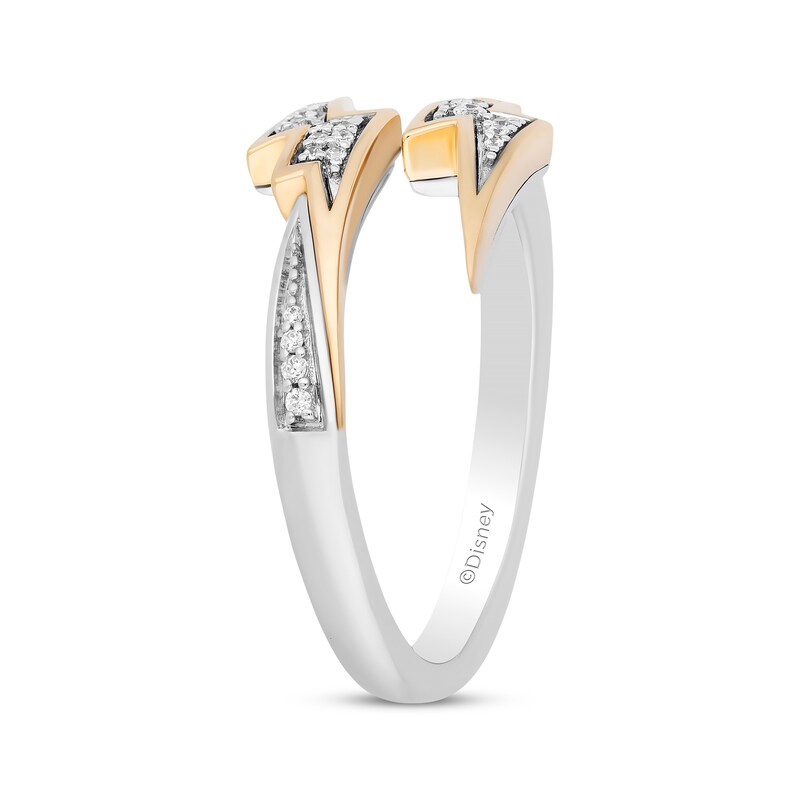 Disney Treasures Hercules Diamond Lightning Bolt Bypass Ring 1/15 ct tw Sterling Silver & 10K Yellow Gold